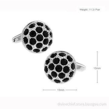Very Novelty Fashion Jewelry Cufflinks With Black Crystal For Men